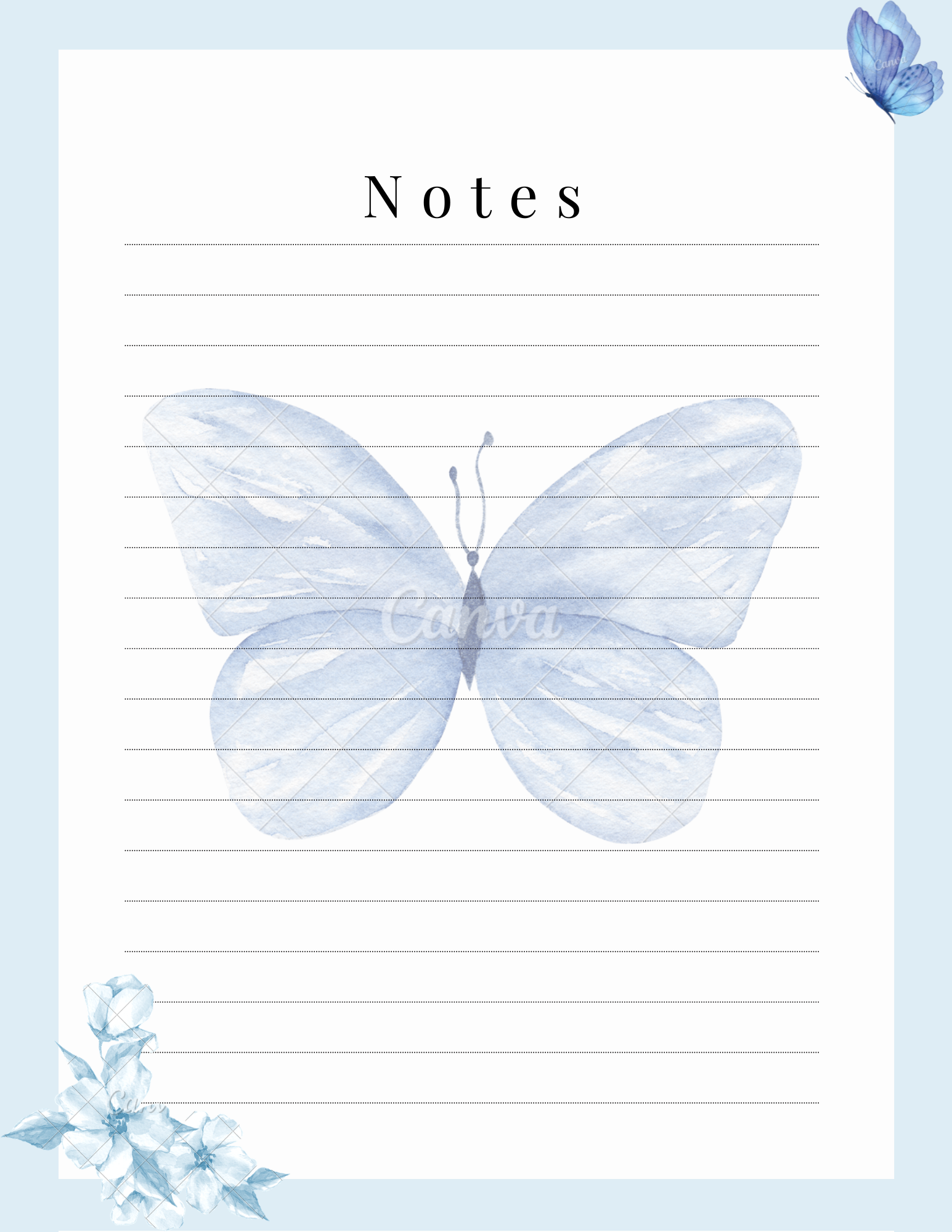 Blue Butterfly Notepad